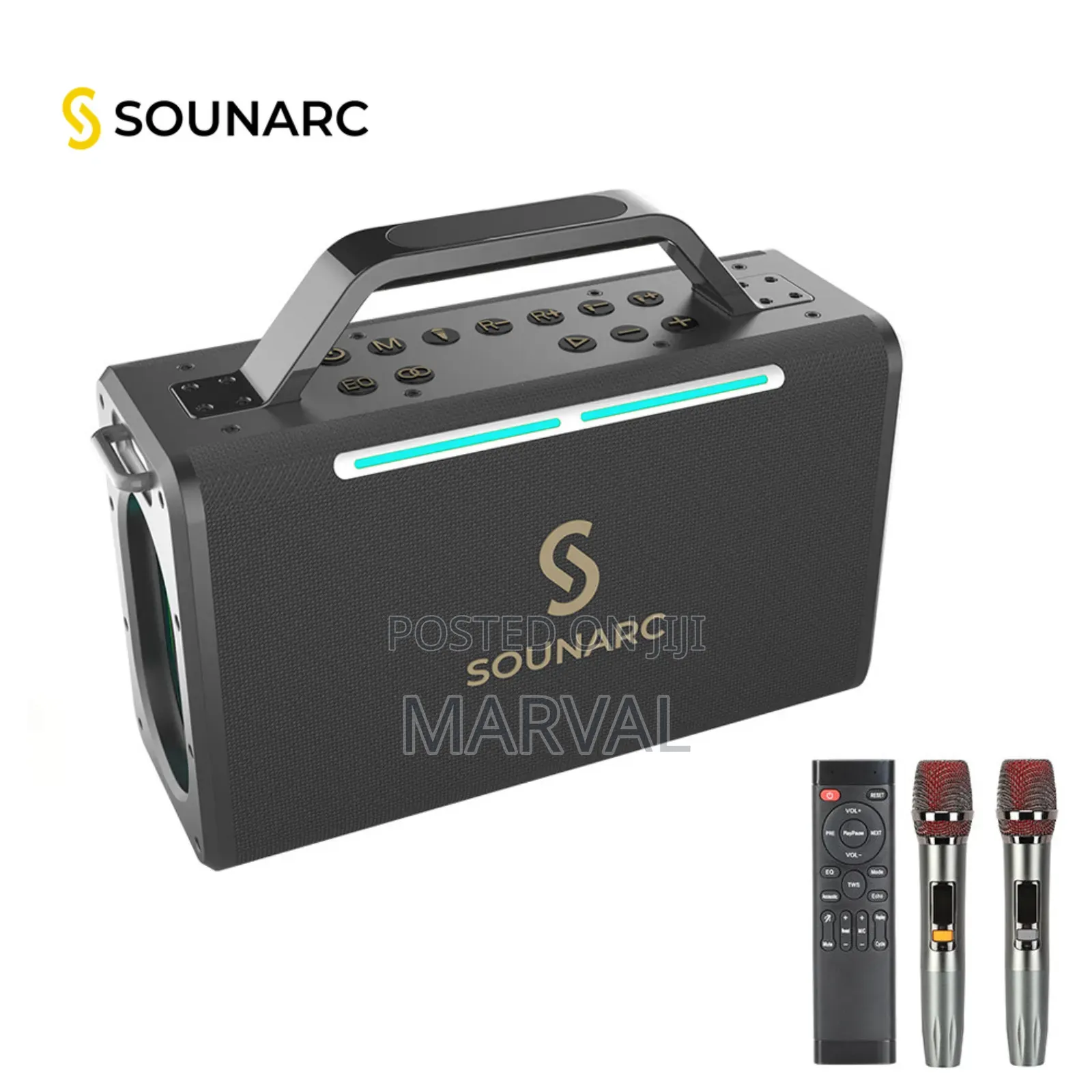 Party Portable Speaker With Dual Wireless Microphones