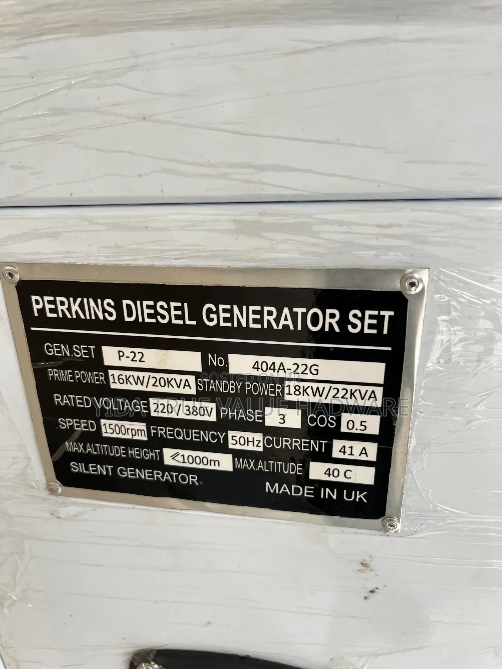 Perkins Generator 20kva