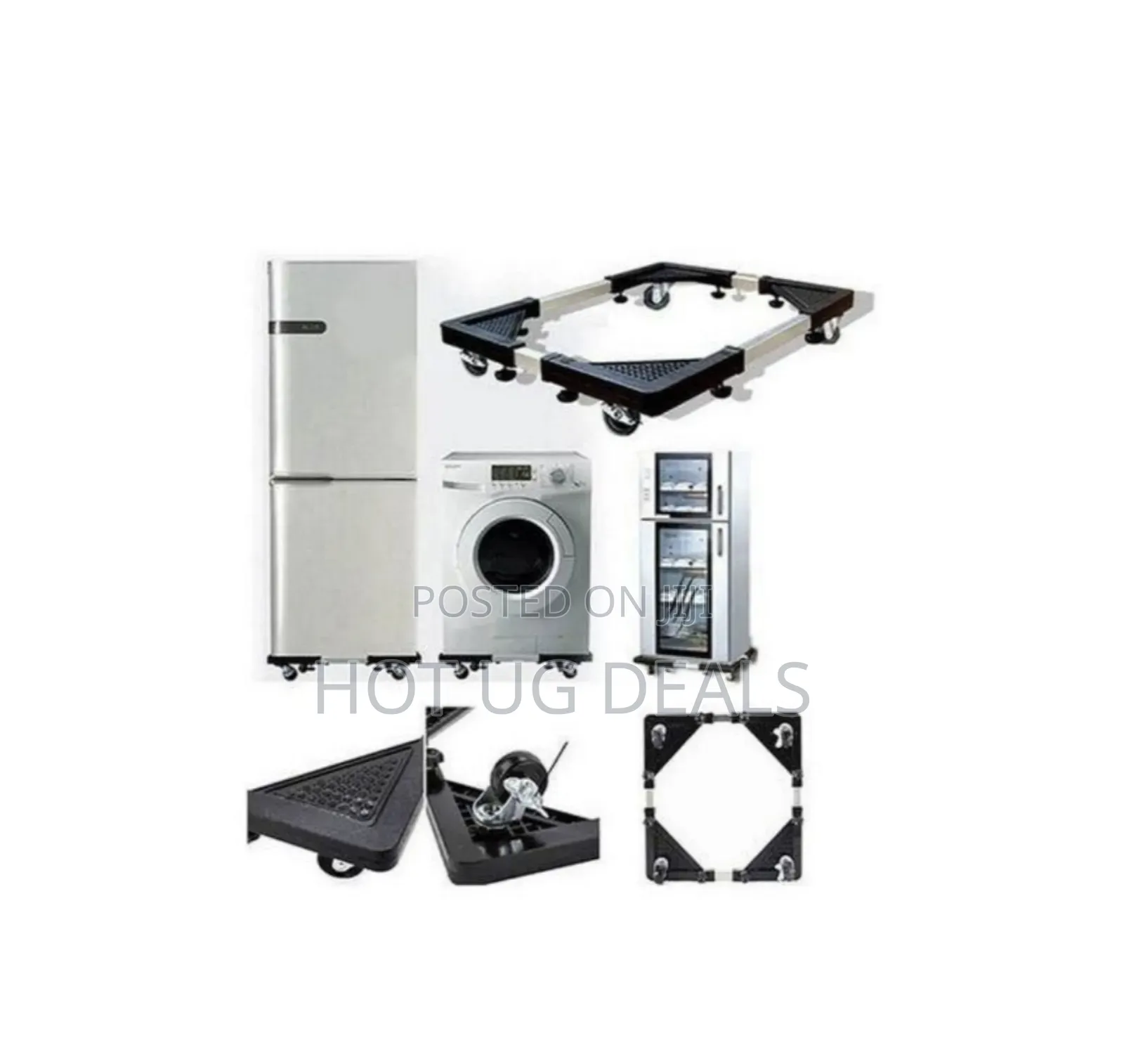 Adjustable Washing Machine And Fridge Stand Trolley 56*56cm