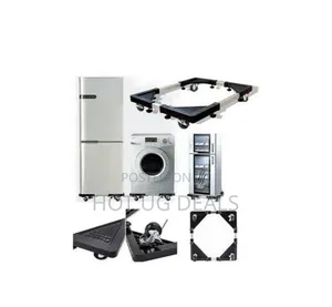 Adjustable Washing Machine And Fridge Stand Trolley 56*56cm