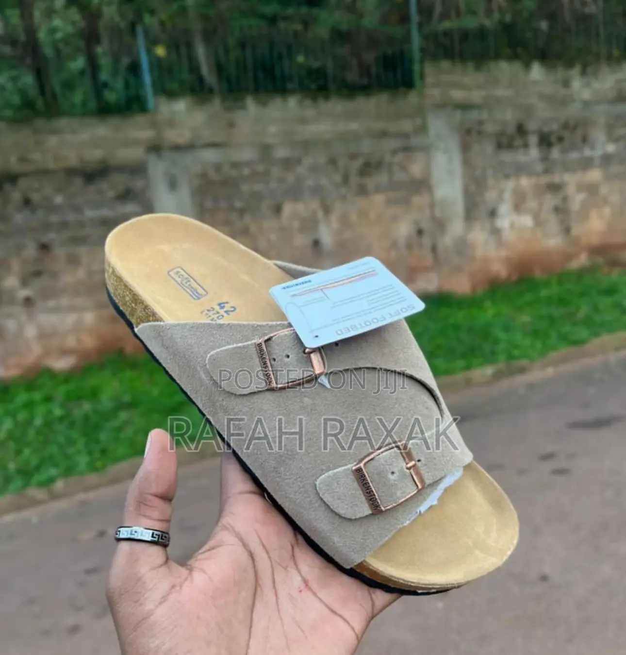 Original Birkenstock Boston Khaki Suede Sandals