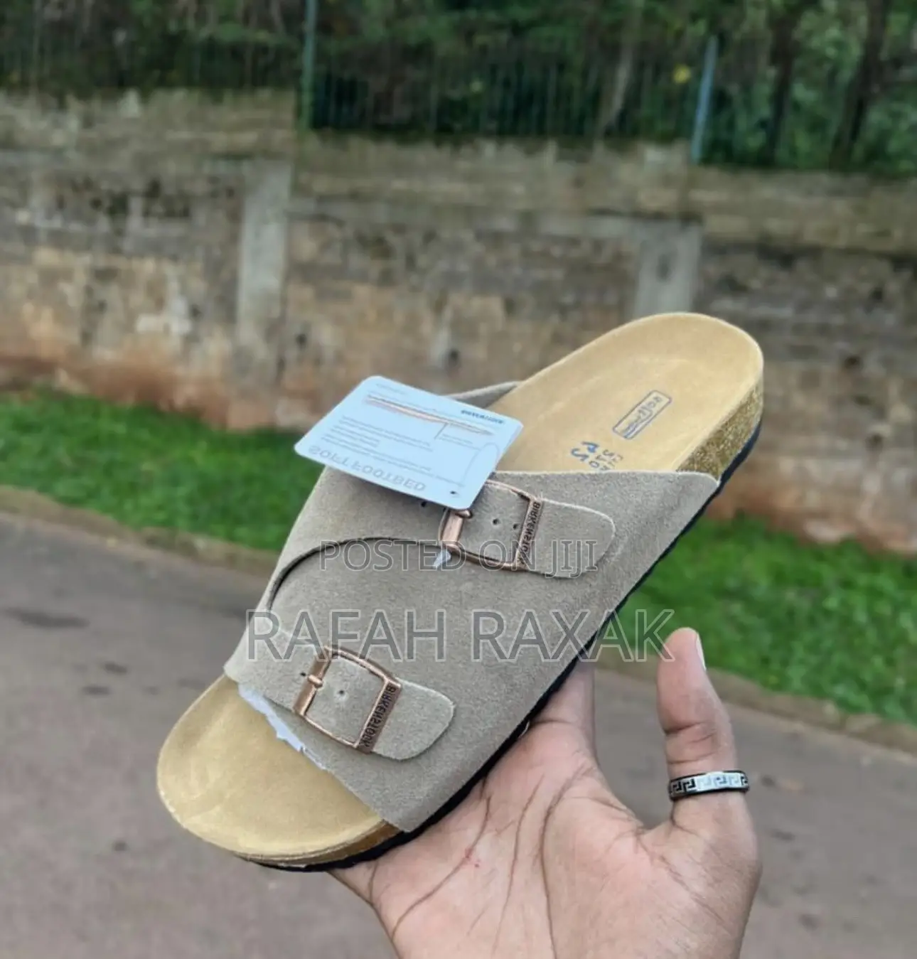 Original Birkenstock Boston Khaki Suede Sandals