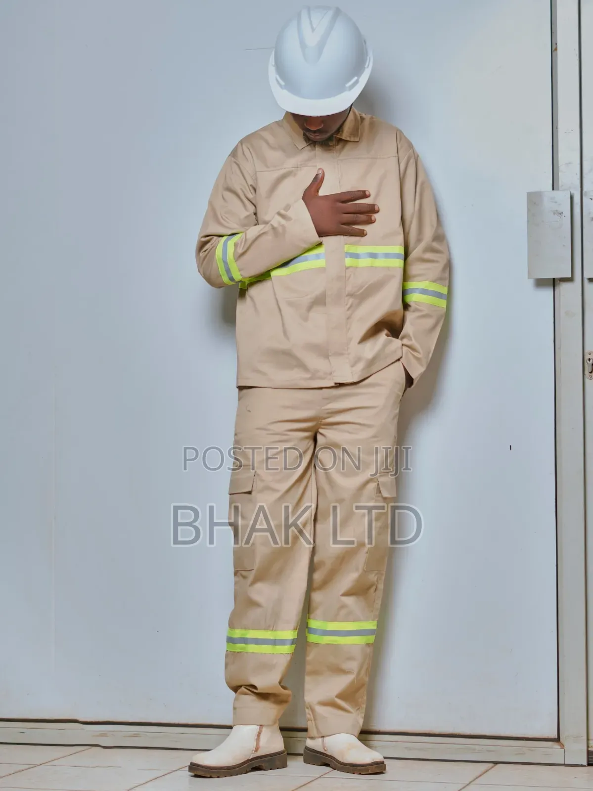Khaki Overalls With Reflector