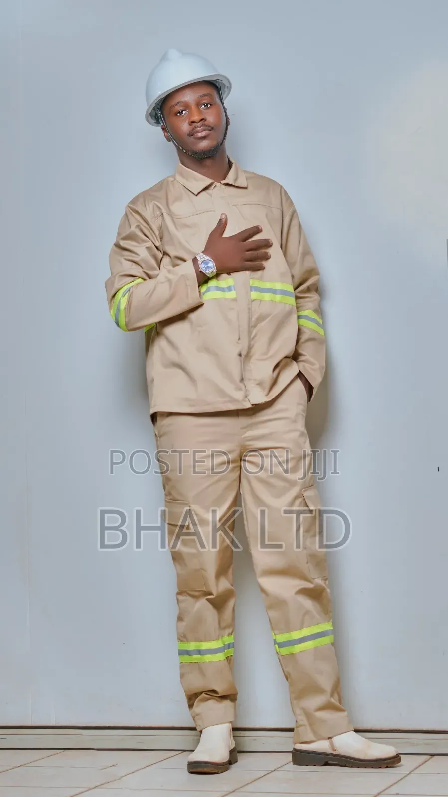 Khaki Overalls With Reflector