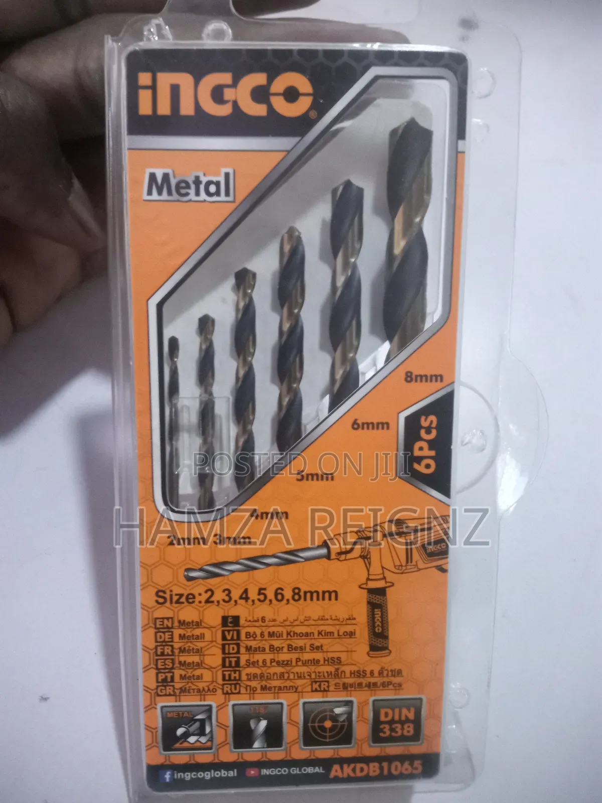 Ingco 6 PCS Metal Drill Bits Set 2-6, 8mm