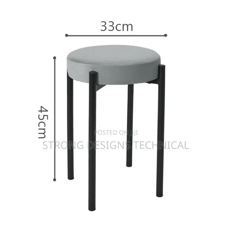 Round Cushioned Stool.