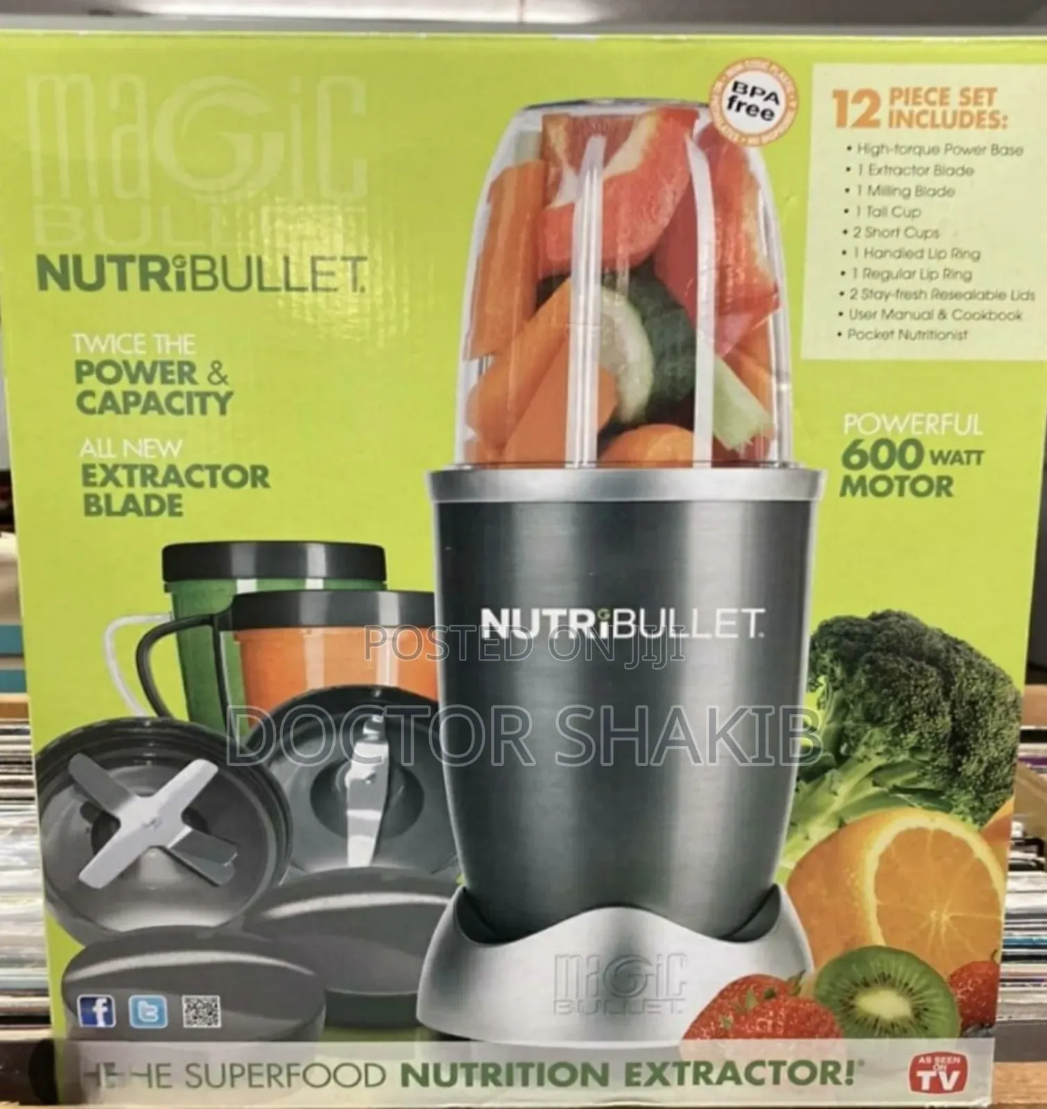 Original Nutribullet 12pcs 600w