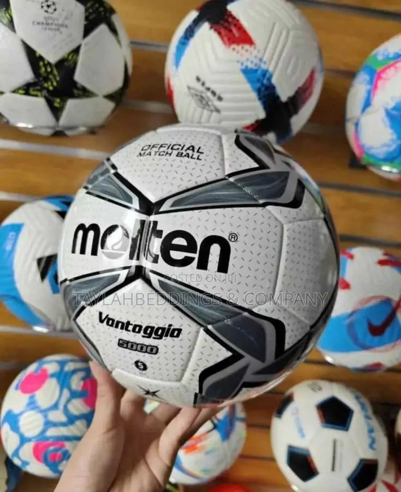 Molten Series Competition Soccer Ball, Black/White, Size 5