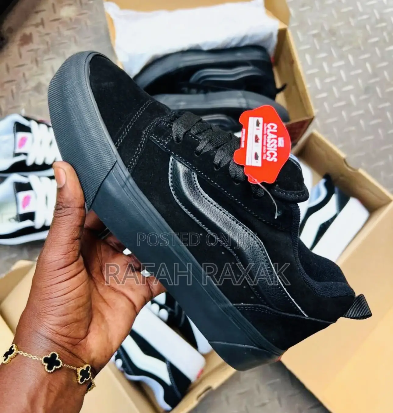 Knu Skool Van of the Wall Black Big Sole Sneakers
