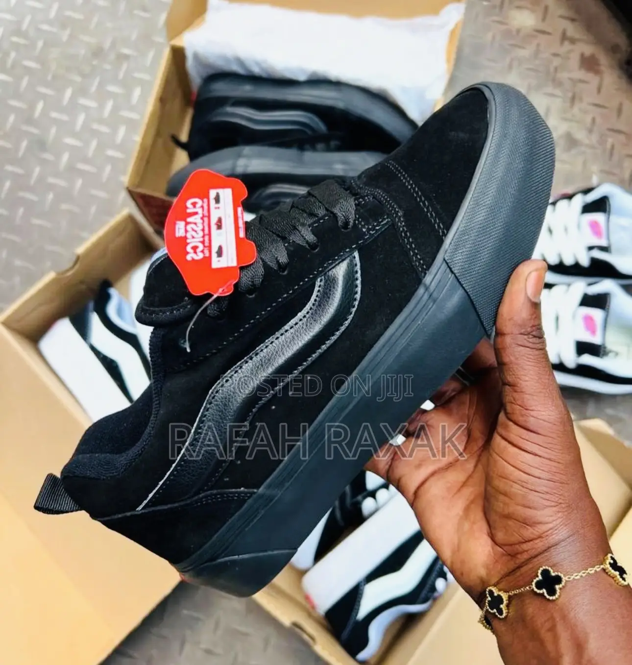 Knu Skool Van of the Wall Black Big Sole Sneakers