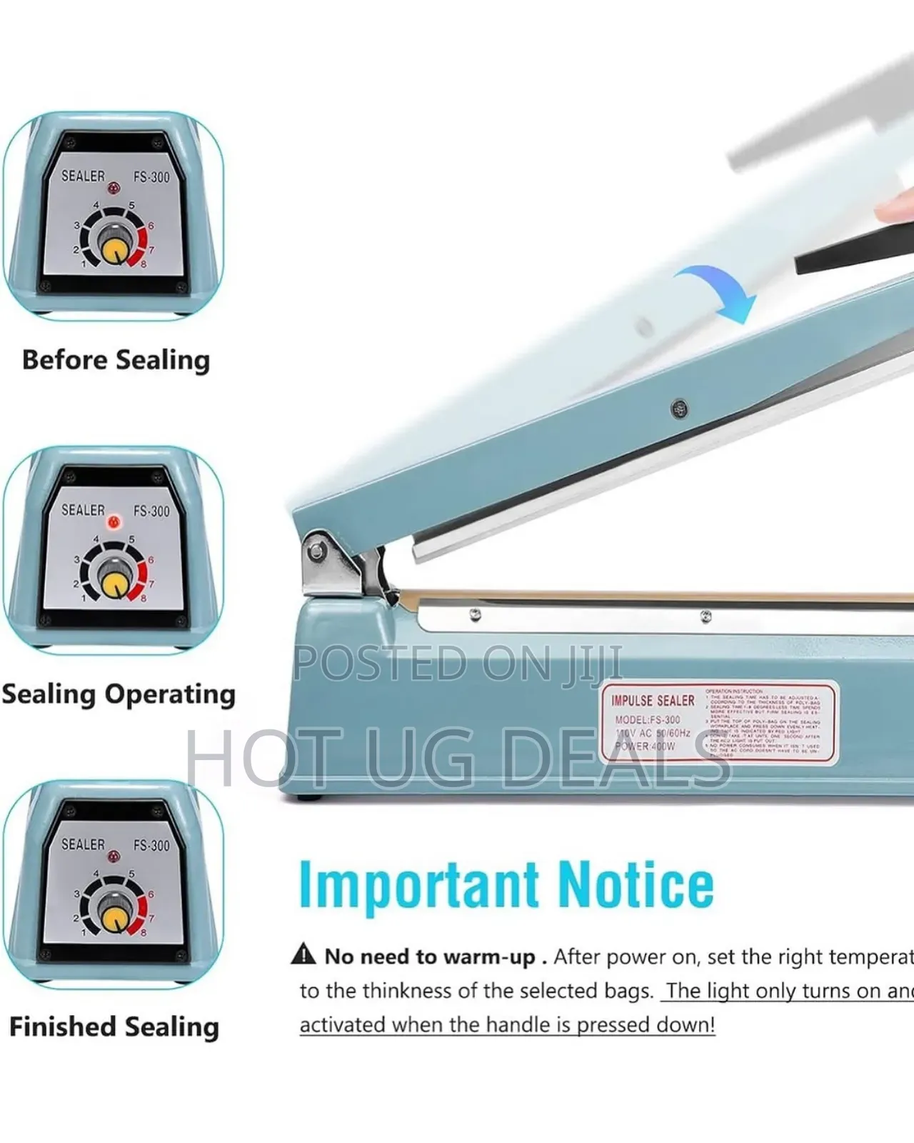 Impulse Sealing Machine/Sealer 300mm - Green