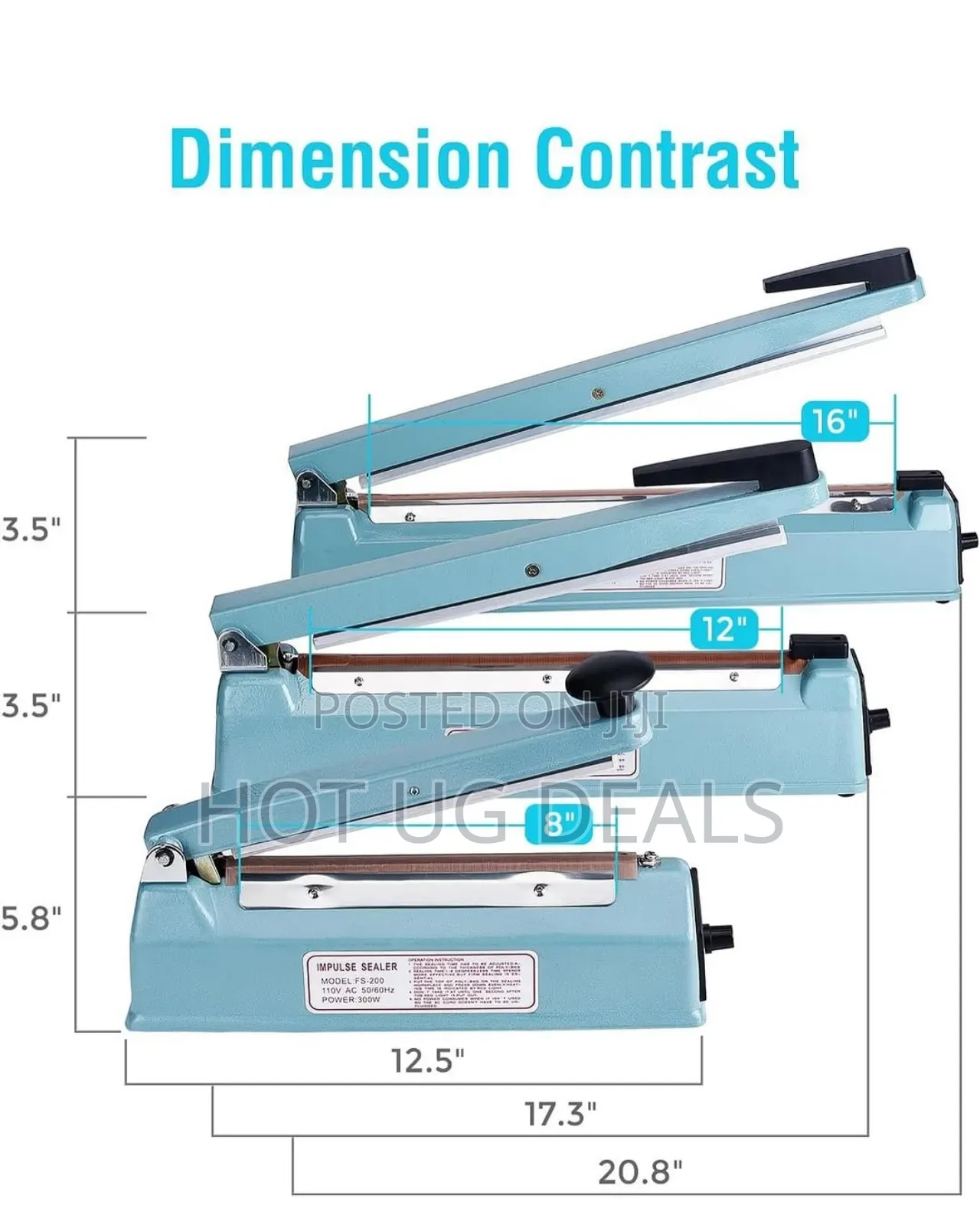 Impulse Sealing Machine/Sealer 300mm - Green