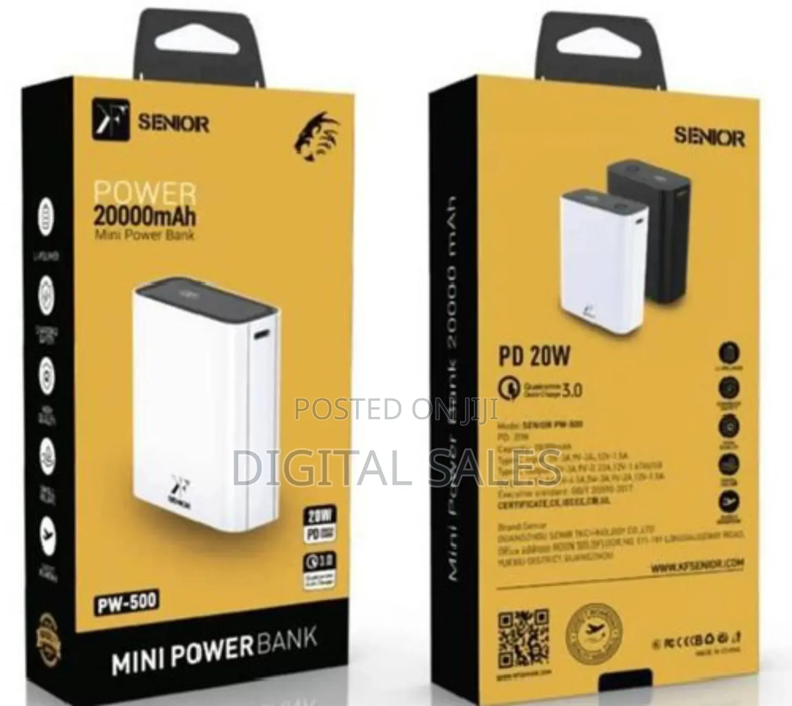 Senior 20000mah Mini Power Bank_white