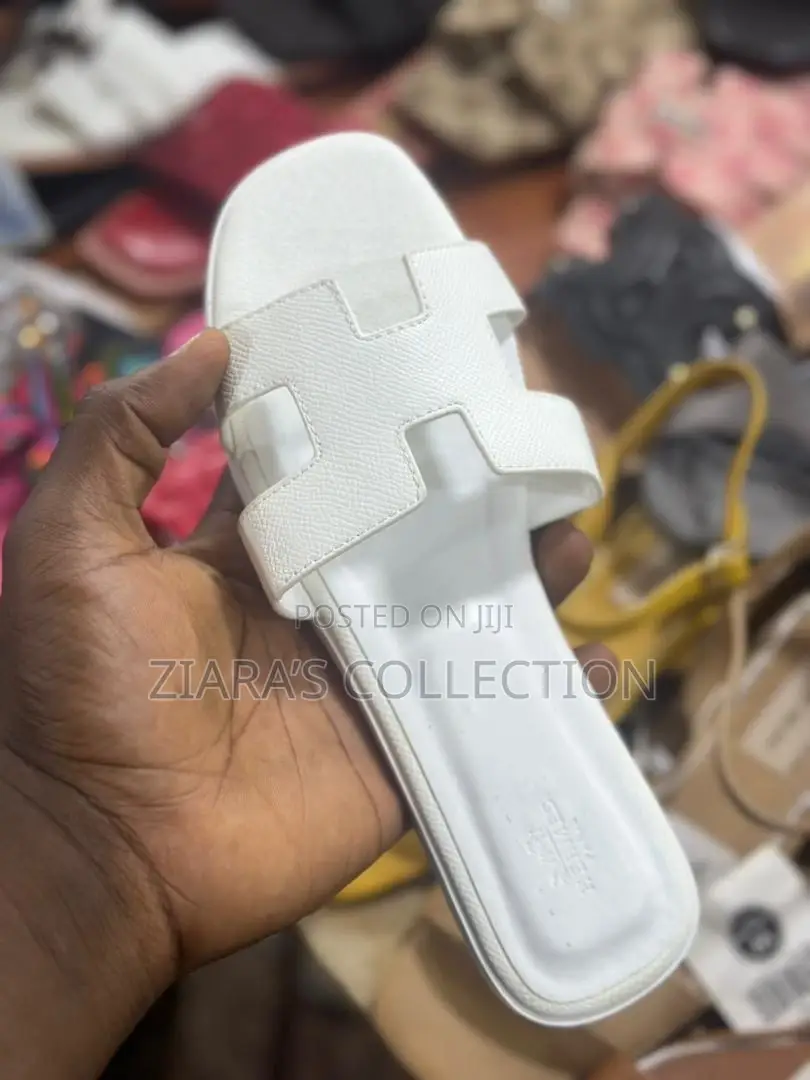 Original White Hermes Lady’S Sandals
