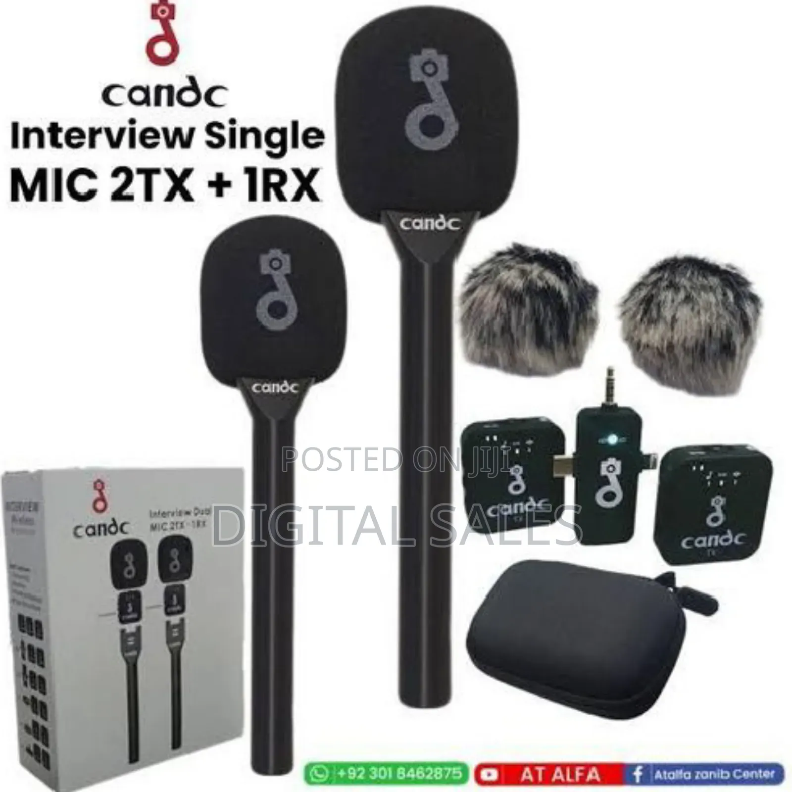 Candc Interview Dual Mic 2tx +1rx Wireless Microphone