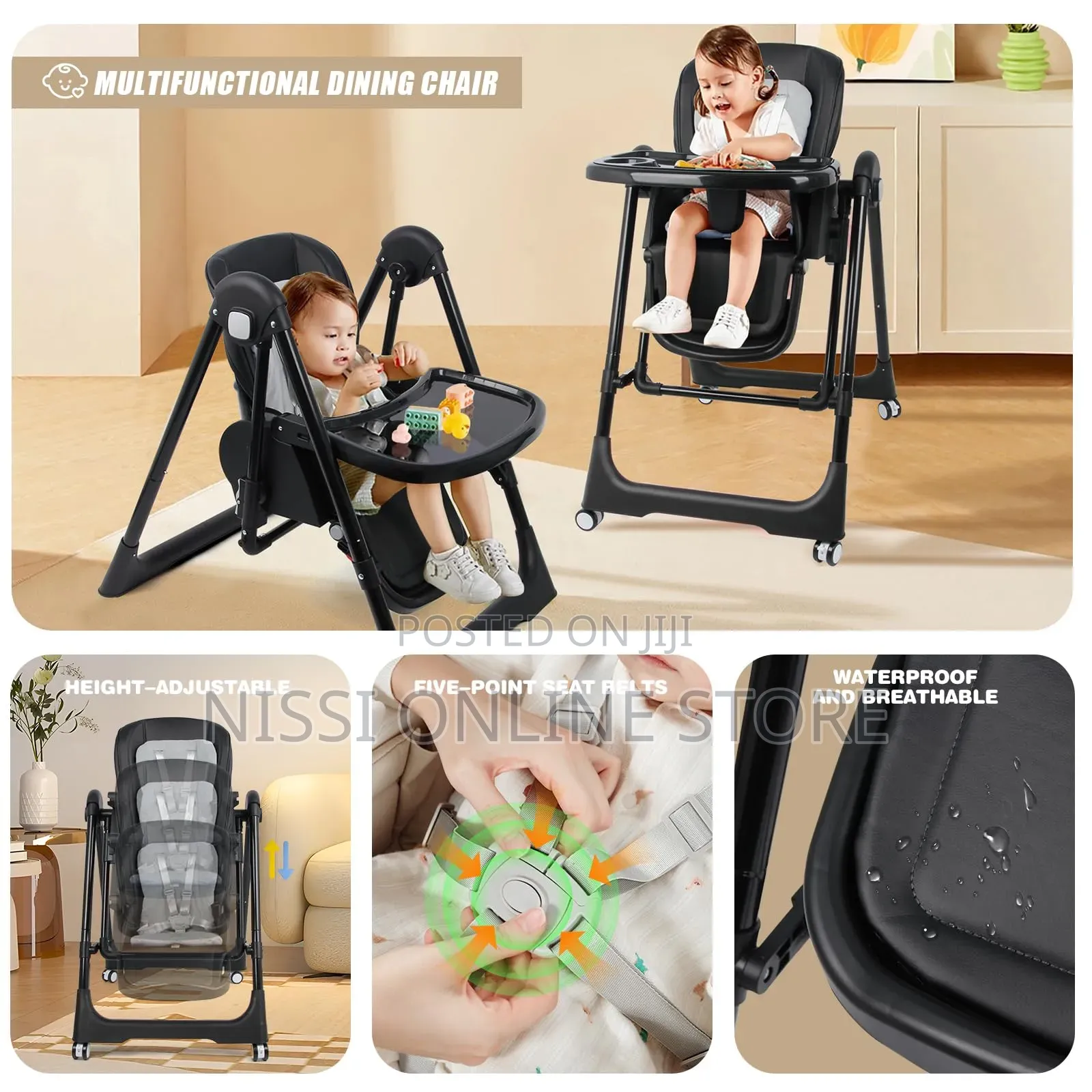 Adjustable Babies Toddlers High Chair