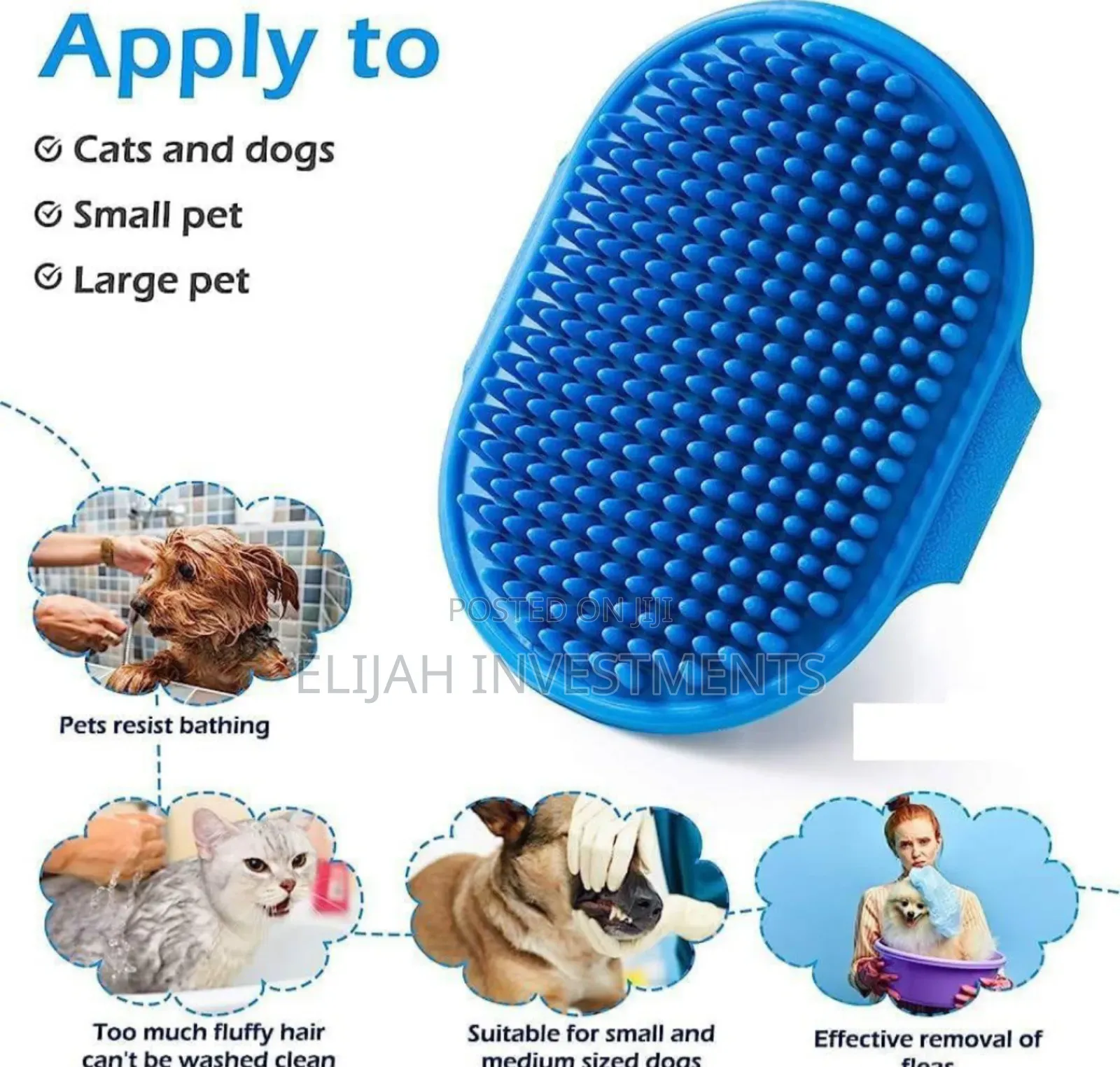 Dog Bath Brush, Pet Bath Comb Brush Soothing Massager