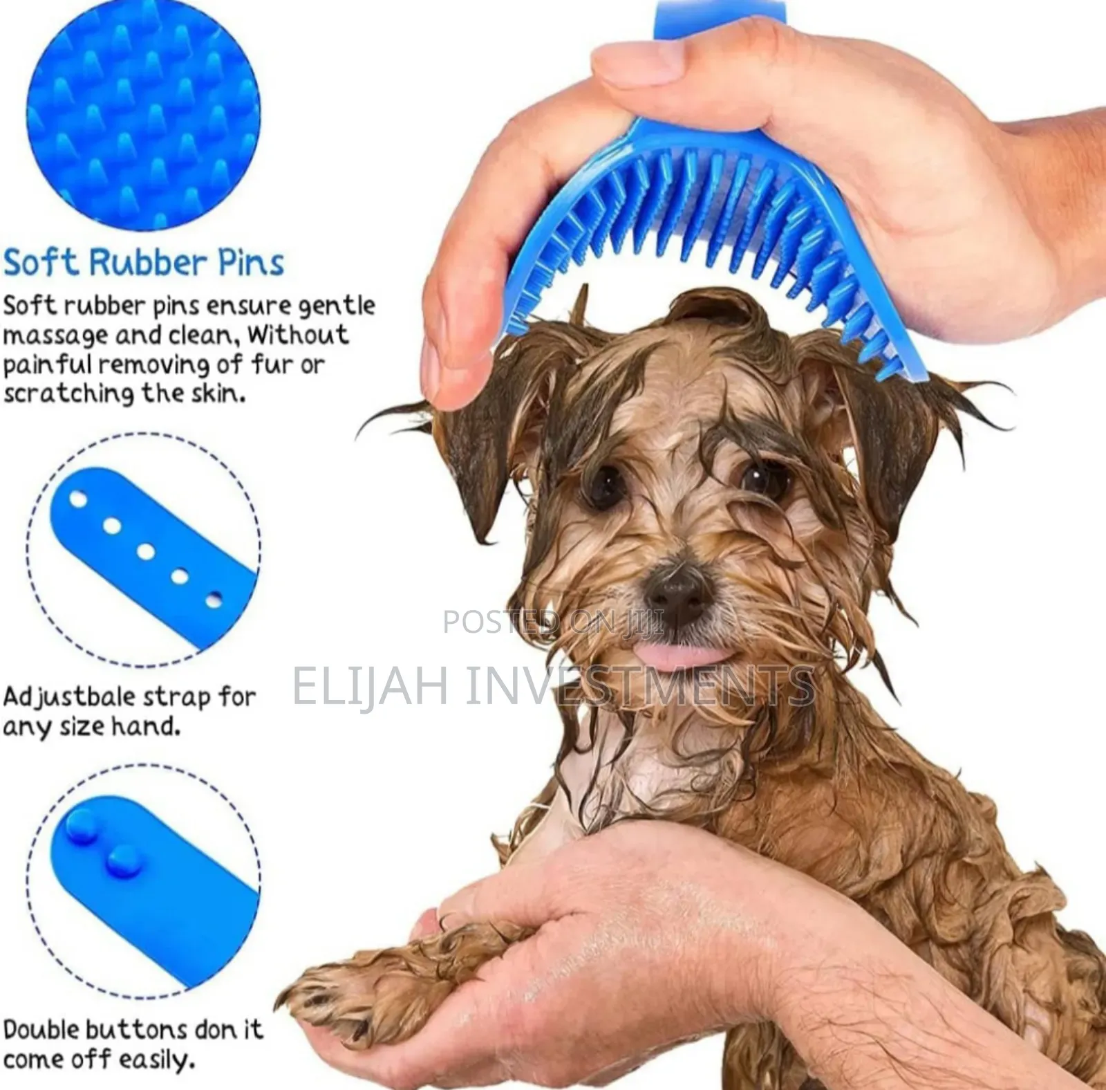 Dog Bath Brush, Pet Bath Comb Brush Soothing Massager