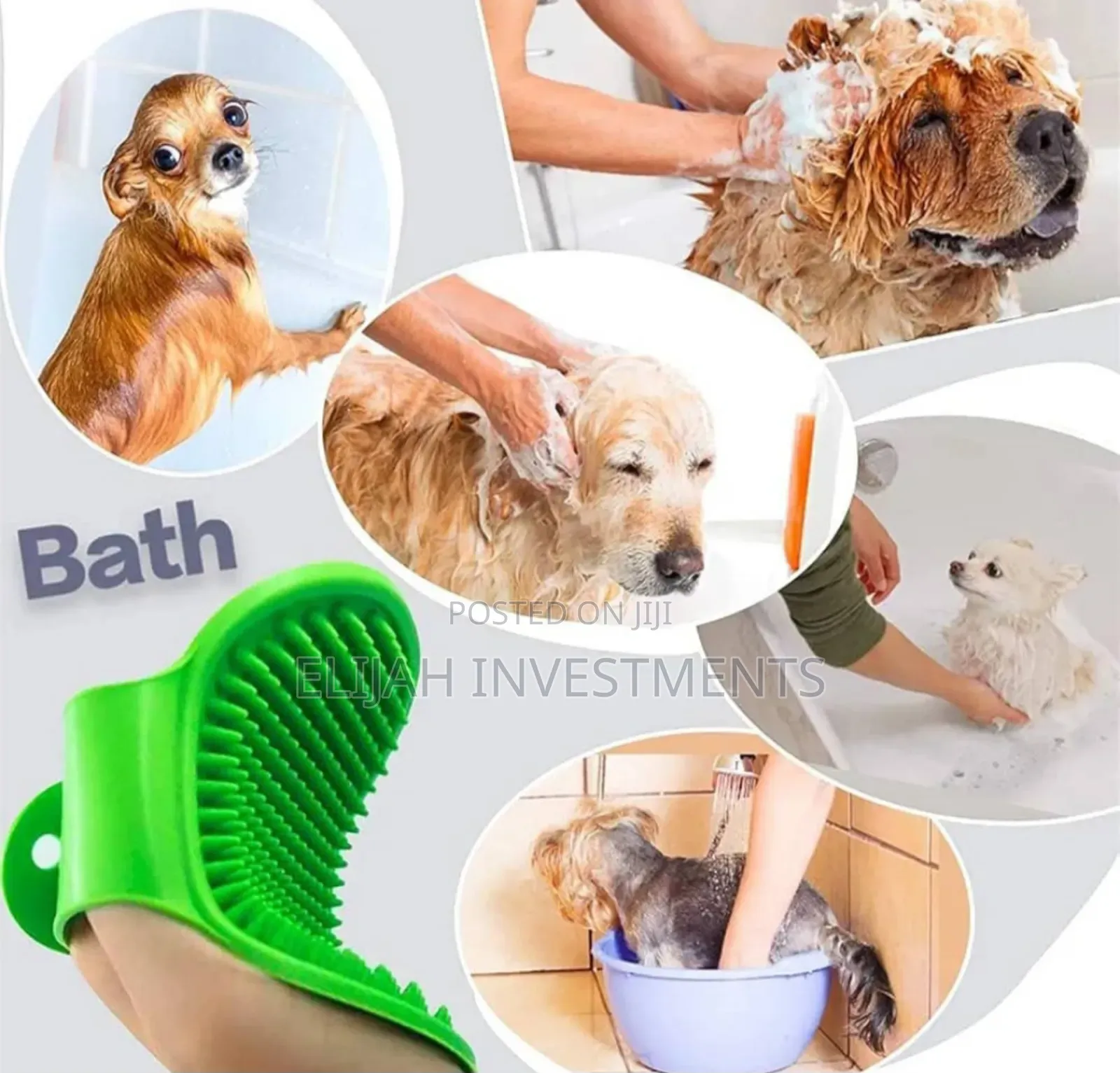 Dog Bath Brush, Pet Bath Comb Brush Soothing Massager