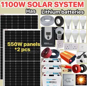1100w Solar System Full Kit Includes Lithium Batteries