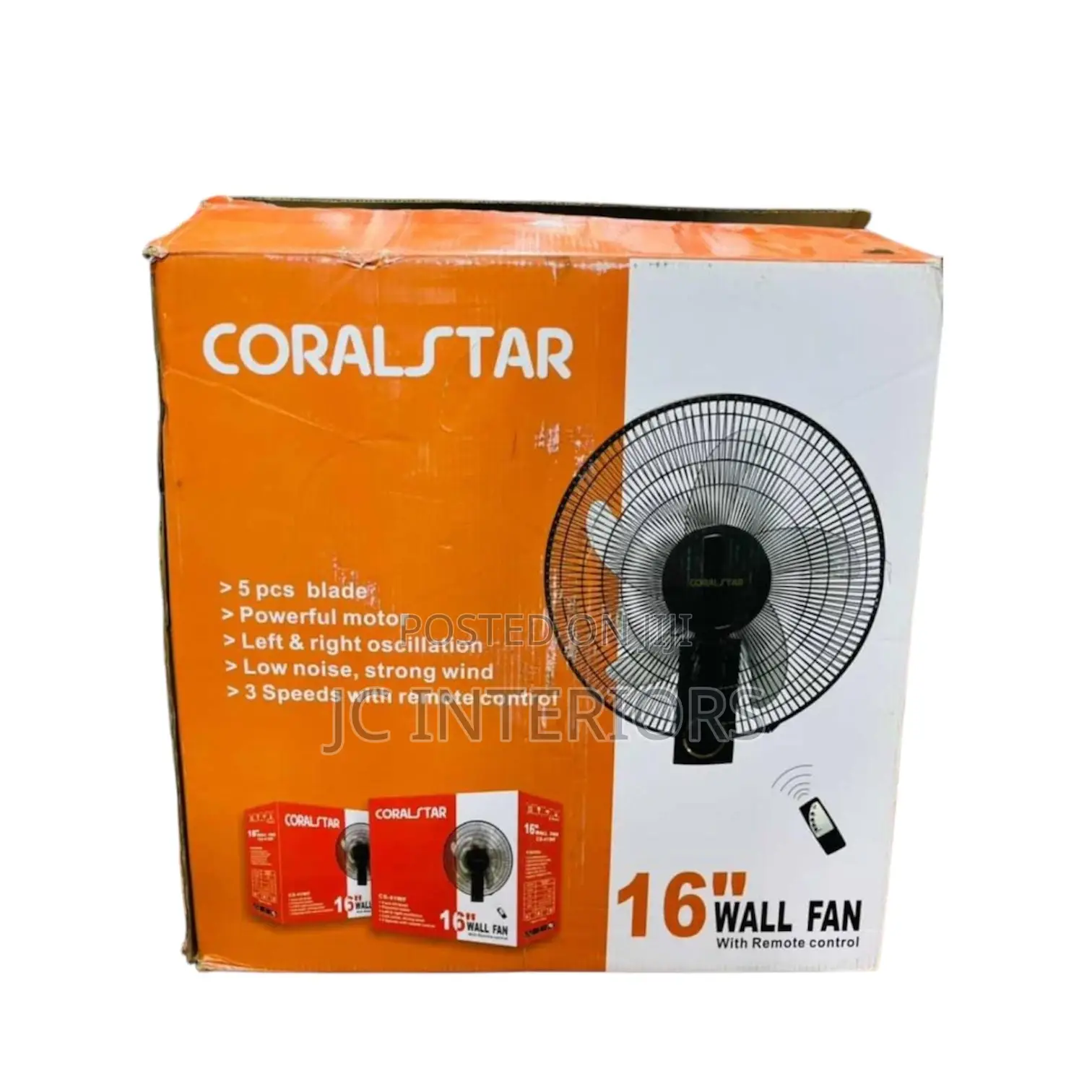 Coralstar Remote Wall Fan at 170,000 Ugx