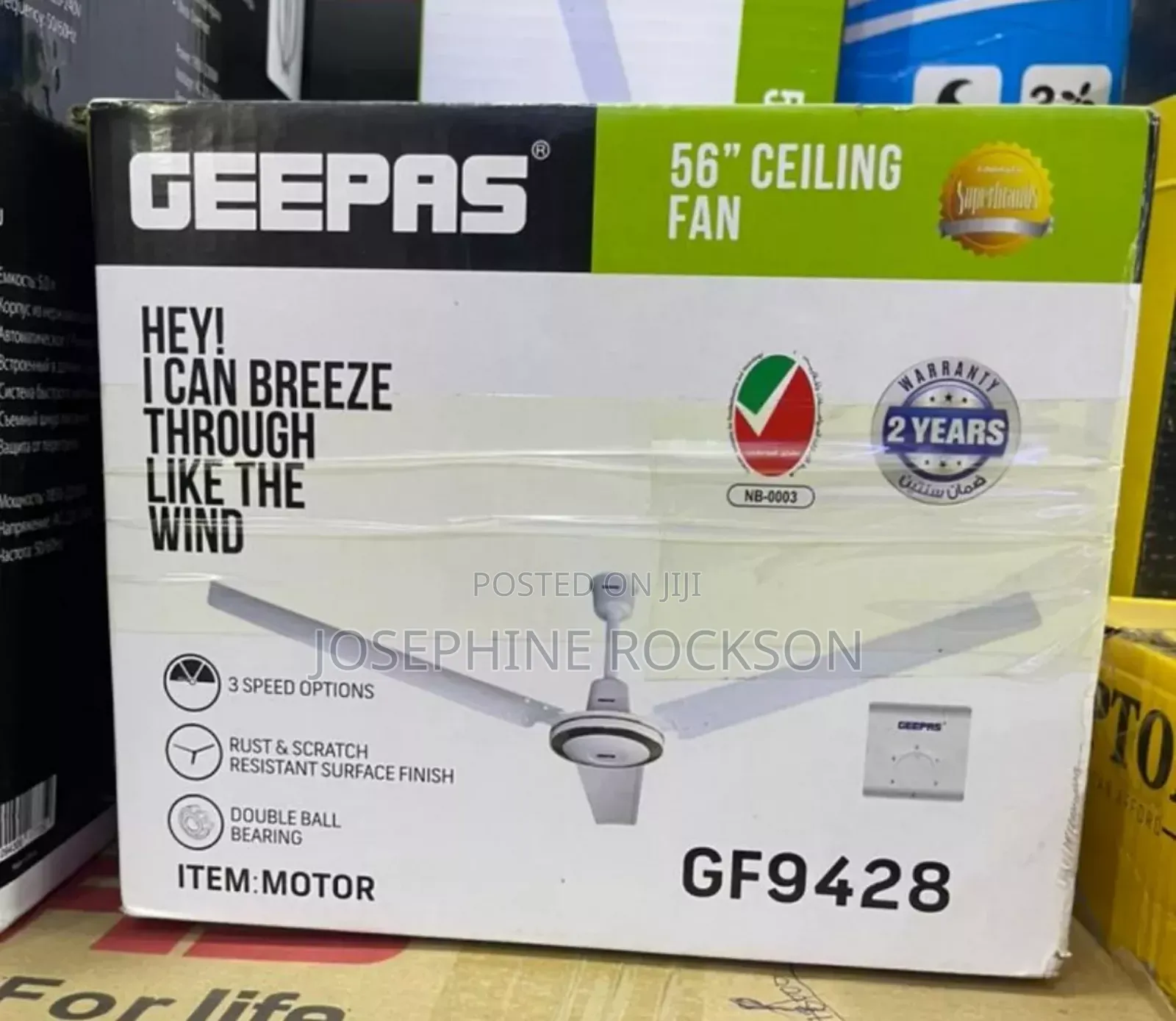 56 Inch Geepas Ceiling Fan With Blades