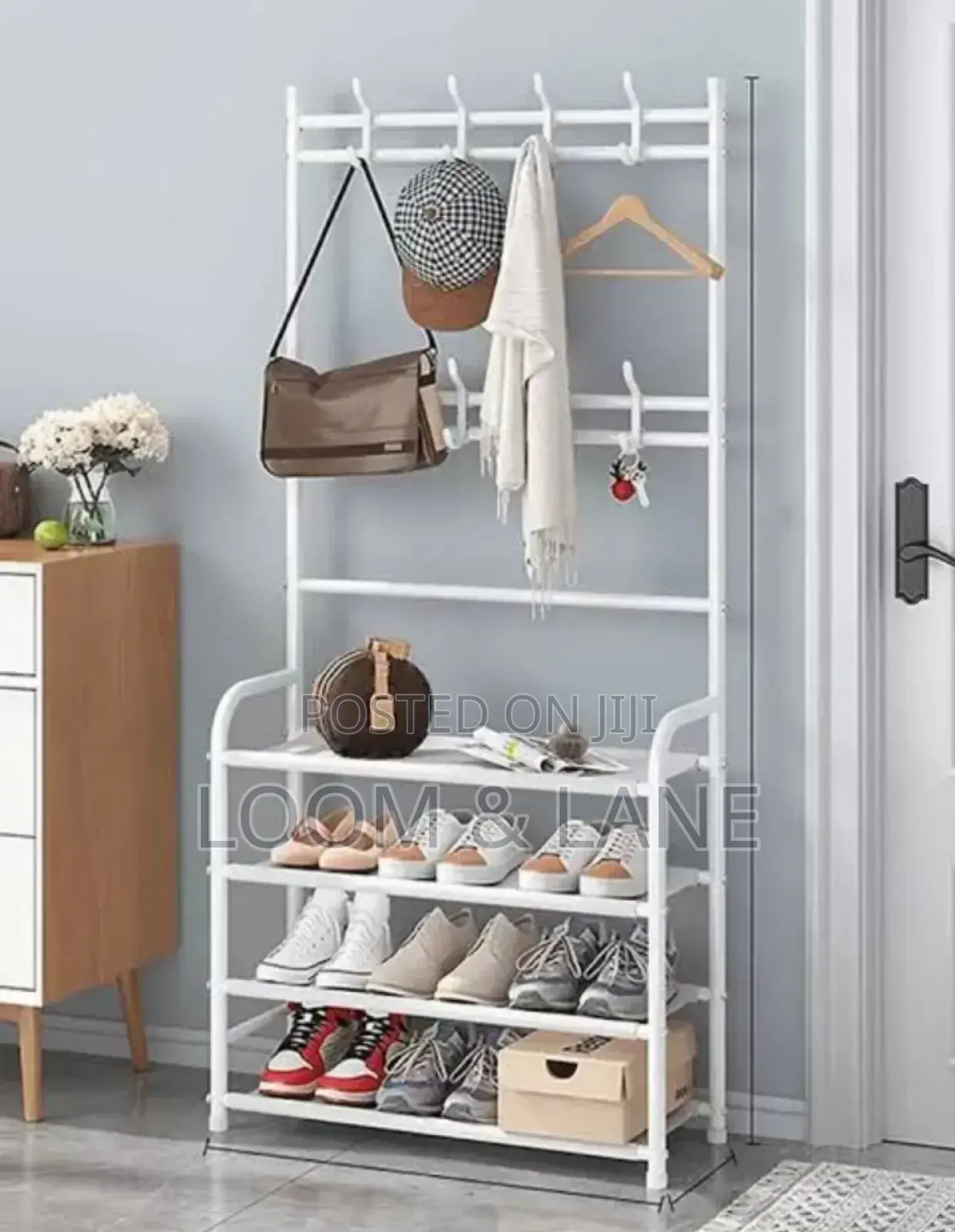 Multifunctional Entryway Coat Rack Shoe Rack