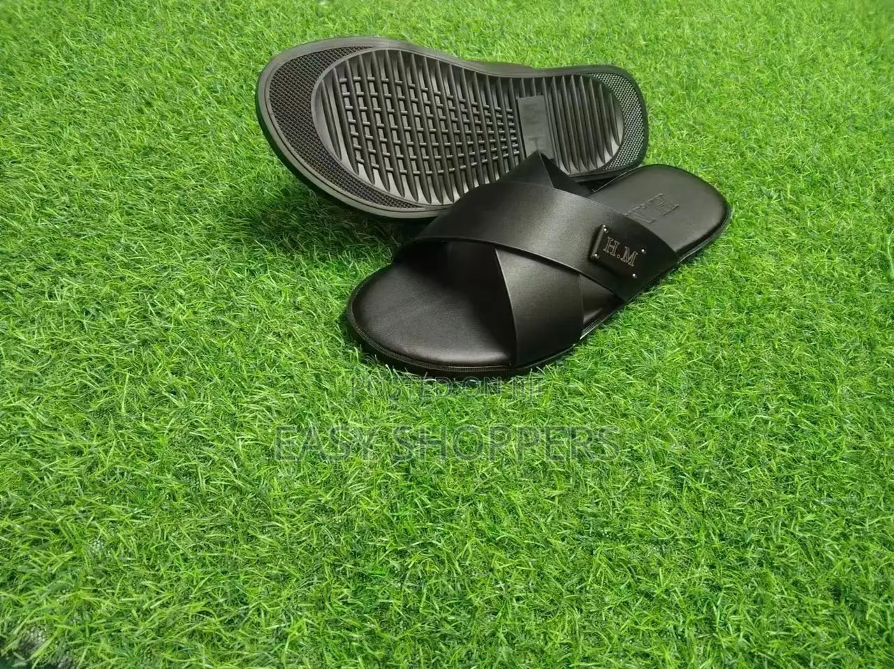 Hm Men's Classic Leather Cross-Palm Fashion Sandals