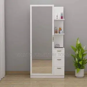 Photo - A Dressing Mirror With a Storage Nice in White