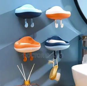 Luxurious No Drill Cloud Style Soap Holder With Hooks