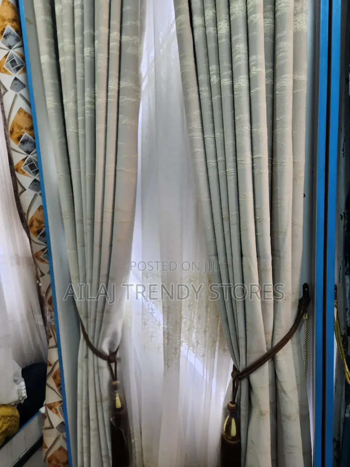 Cream Engaging Curtains Per Finished Metre