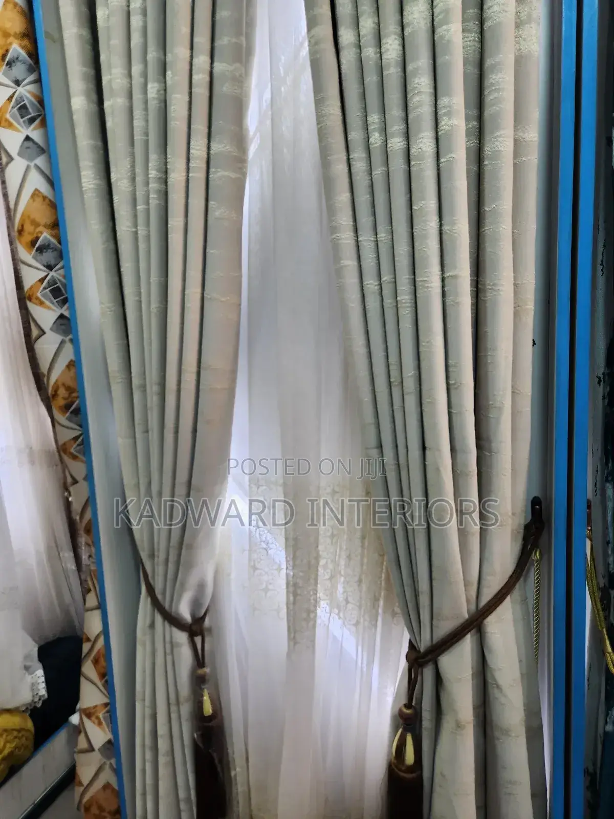 Cream Engaging Curtains Per Finished Metre
