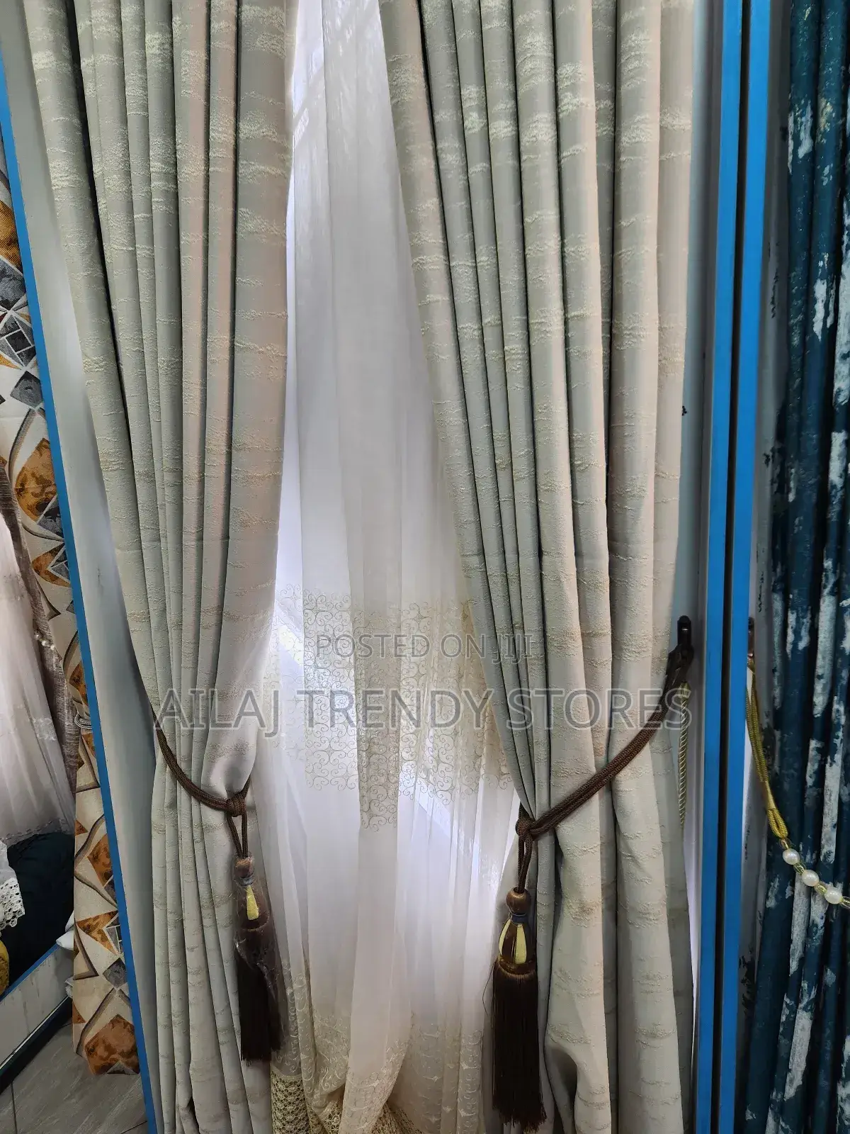 Cream Engaging Curtains Per Finished Metre