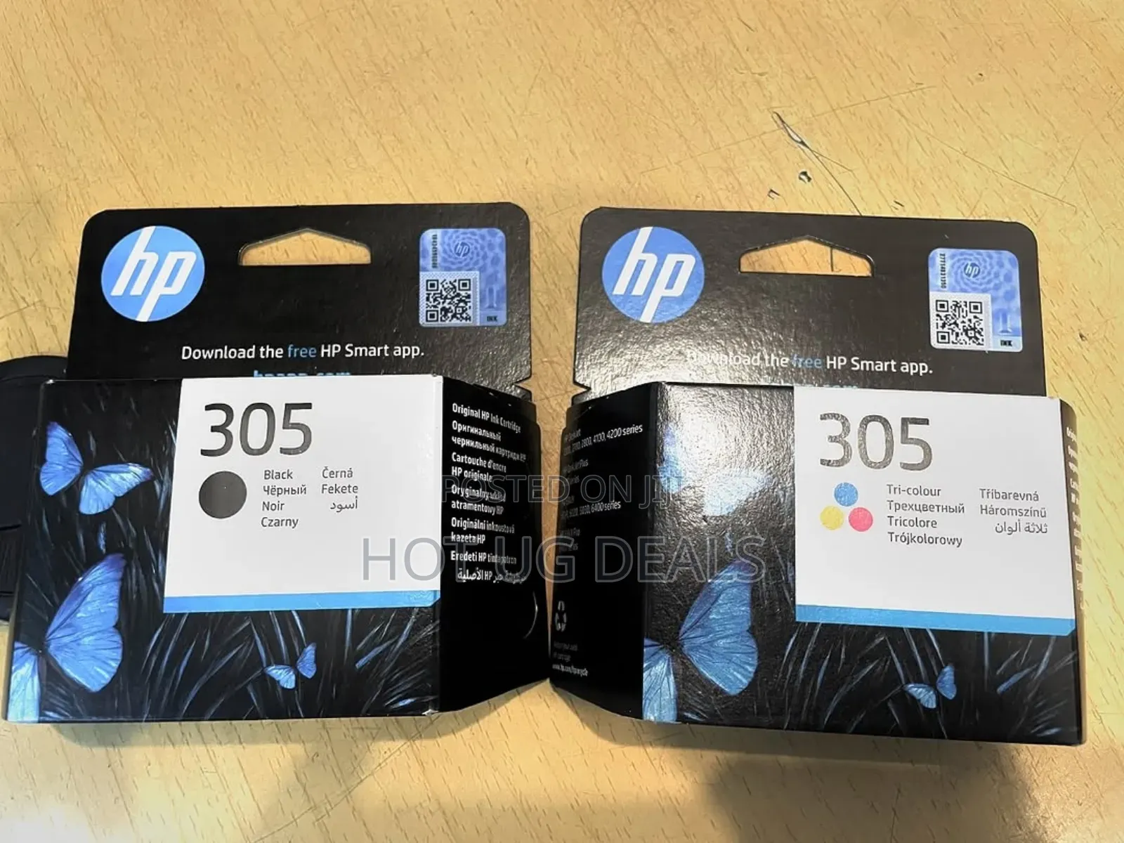 A Pair Of Original Hp 305 Ink Cartridges-tri Colour & Black