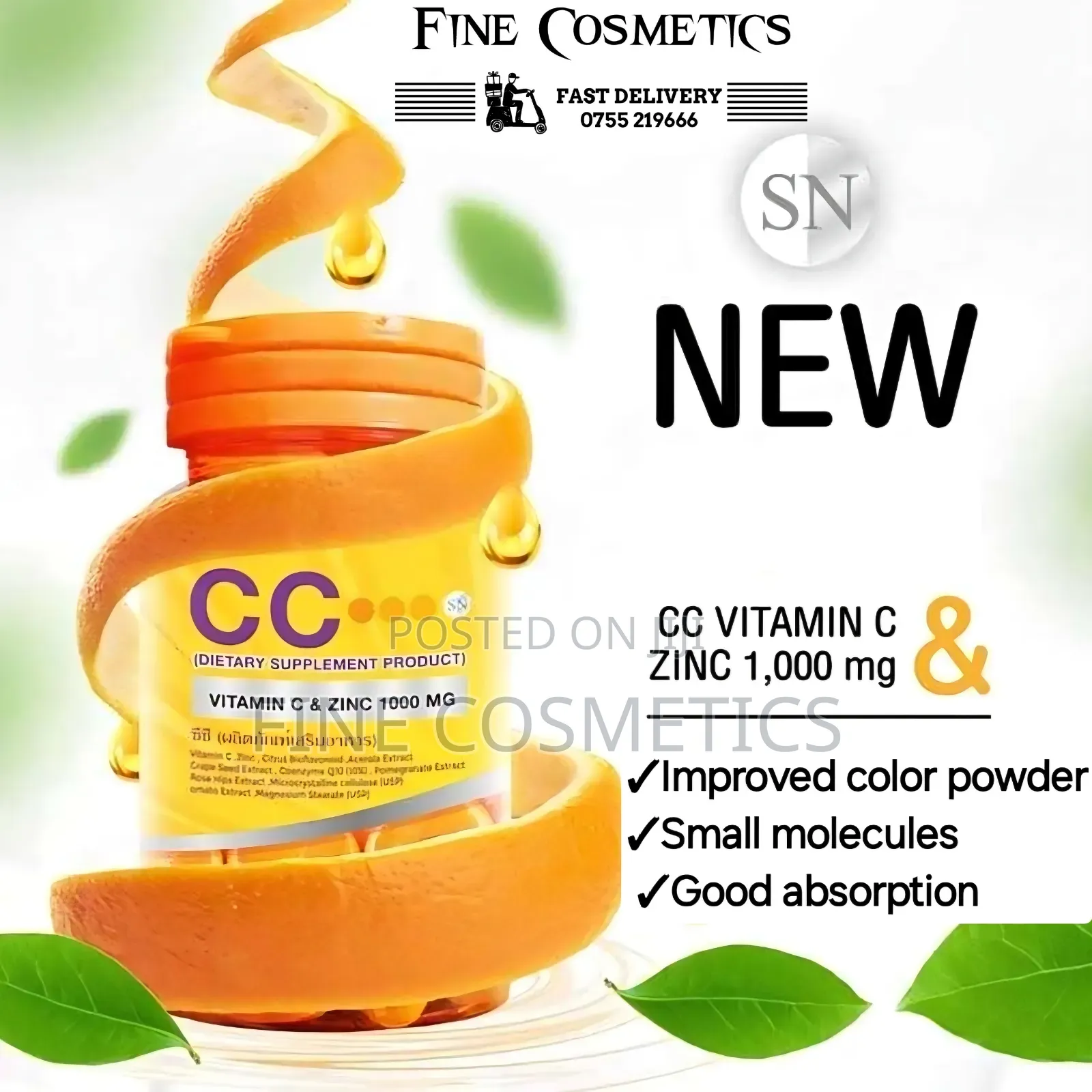 Wink White + Cc Zinc Vitamin C, Skin Whitening Dietary Pills