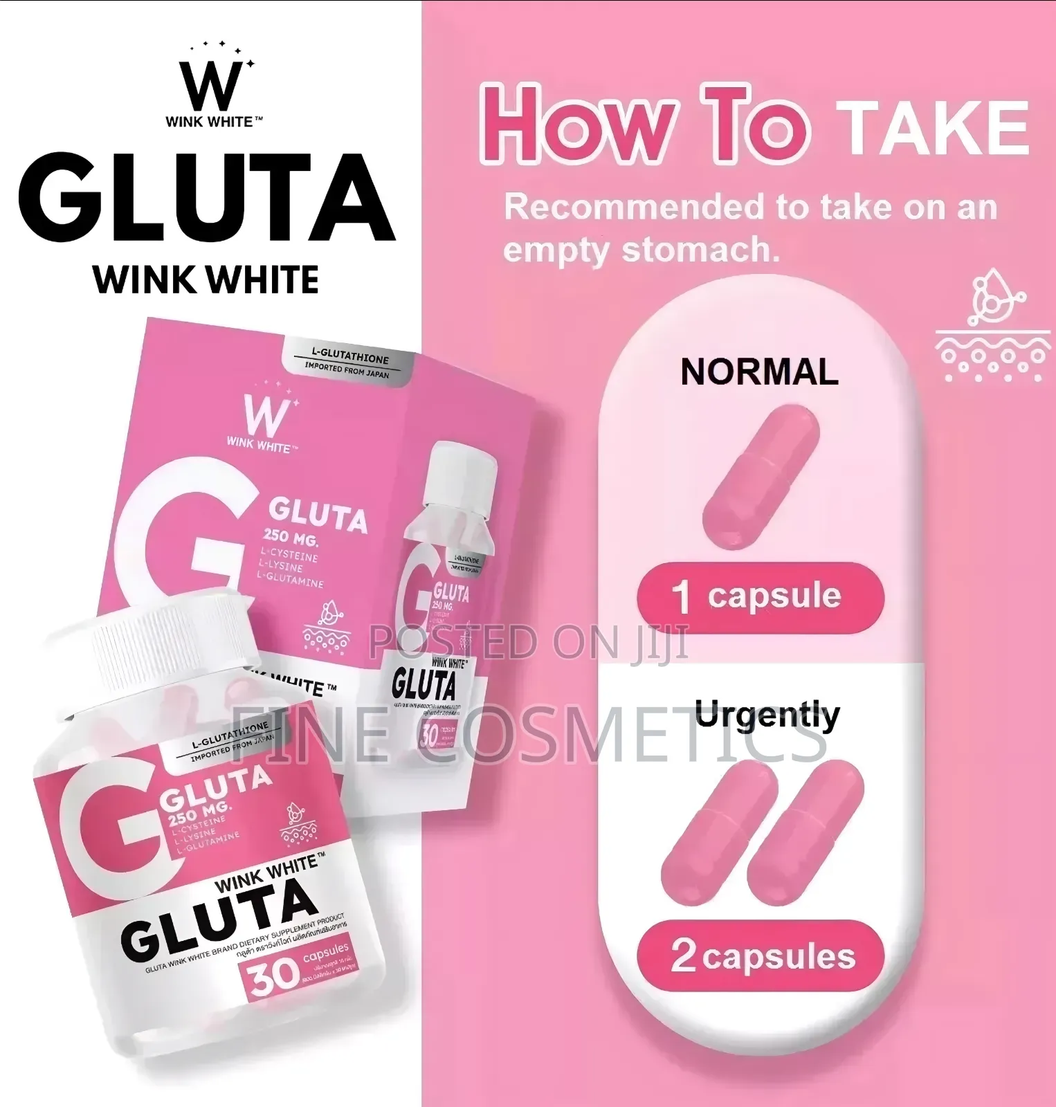 Wink White + Cc Zinc Vitamin C, Skin Whitening Dietary Pills