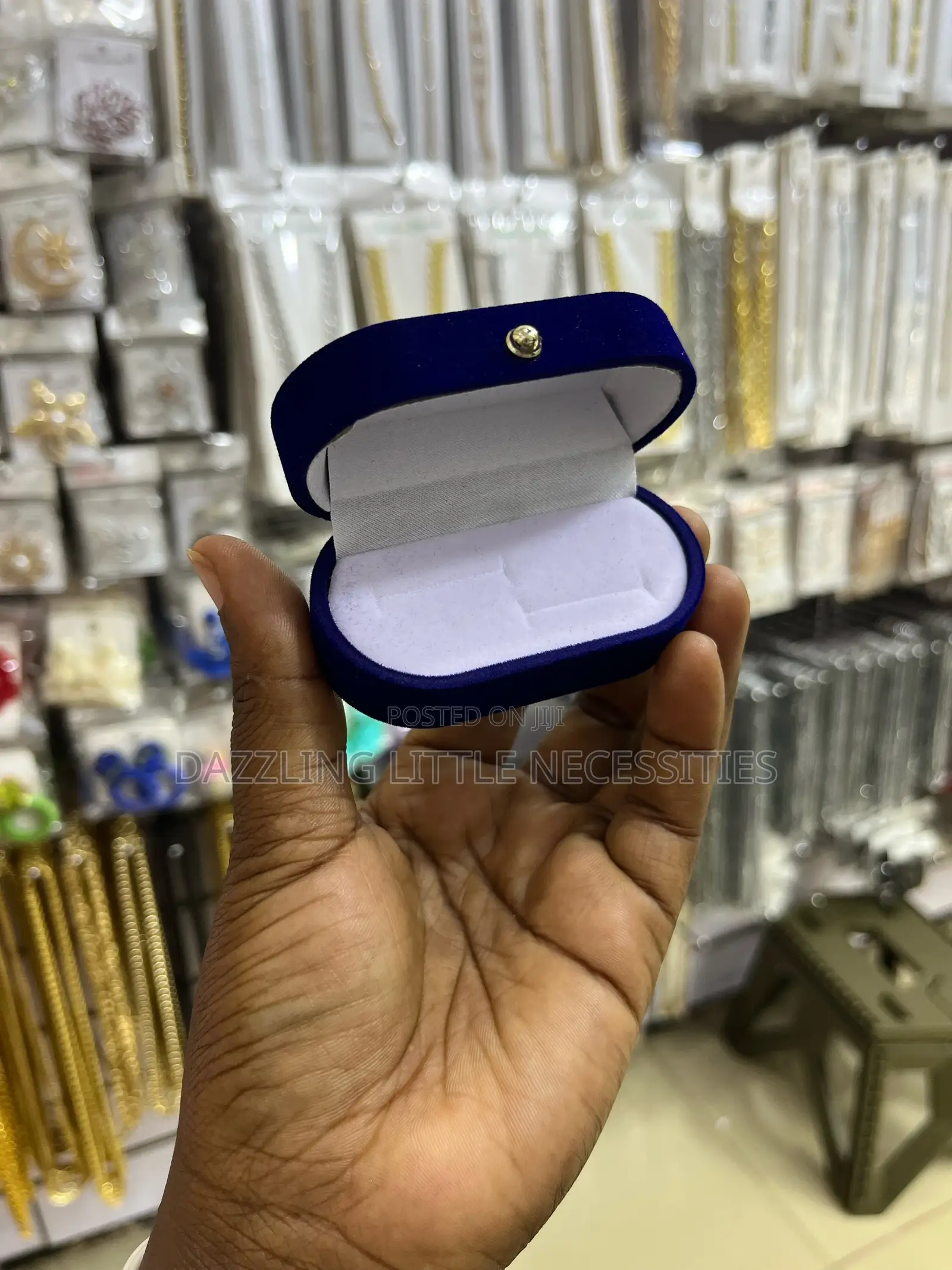 Velvet Dual Ring Box - Blue