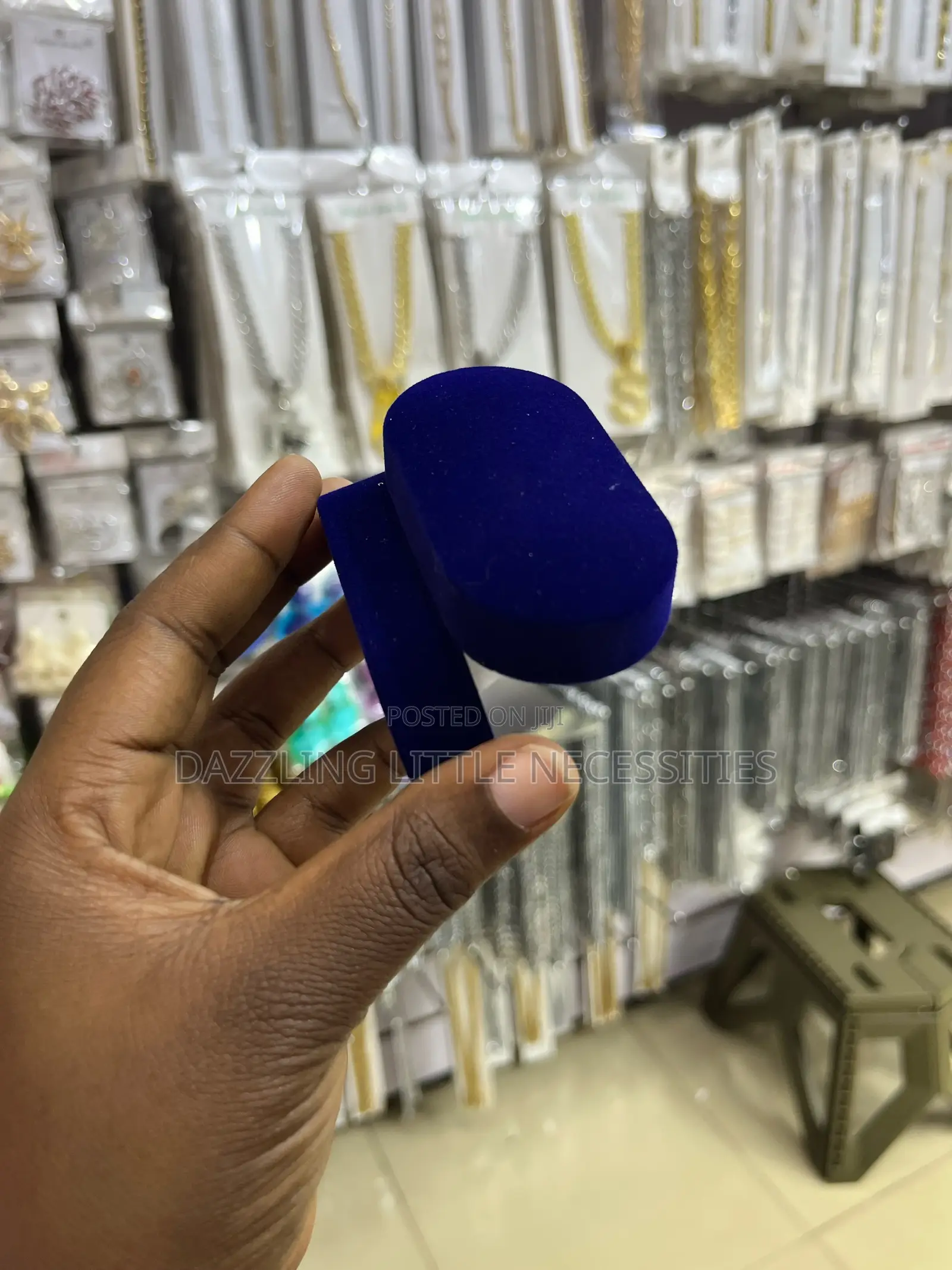 Velvet Dual Ring Box - Blue