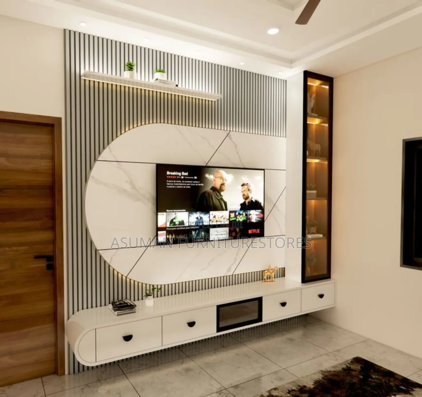 Entertaining Tv Wall Unit With Shelves Call