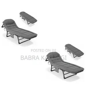 Photo - Gray Folding Camping Cot or Lounge