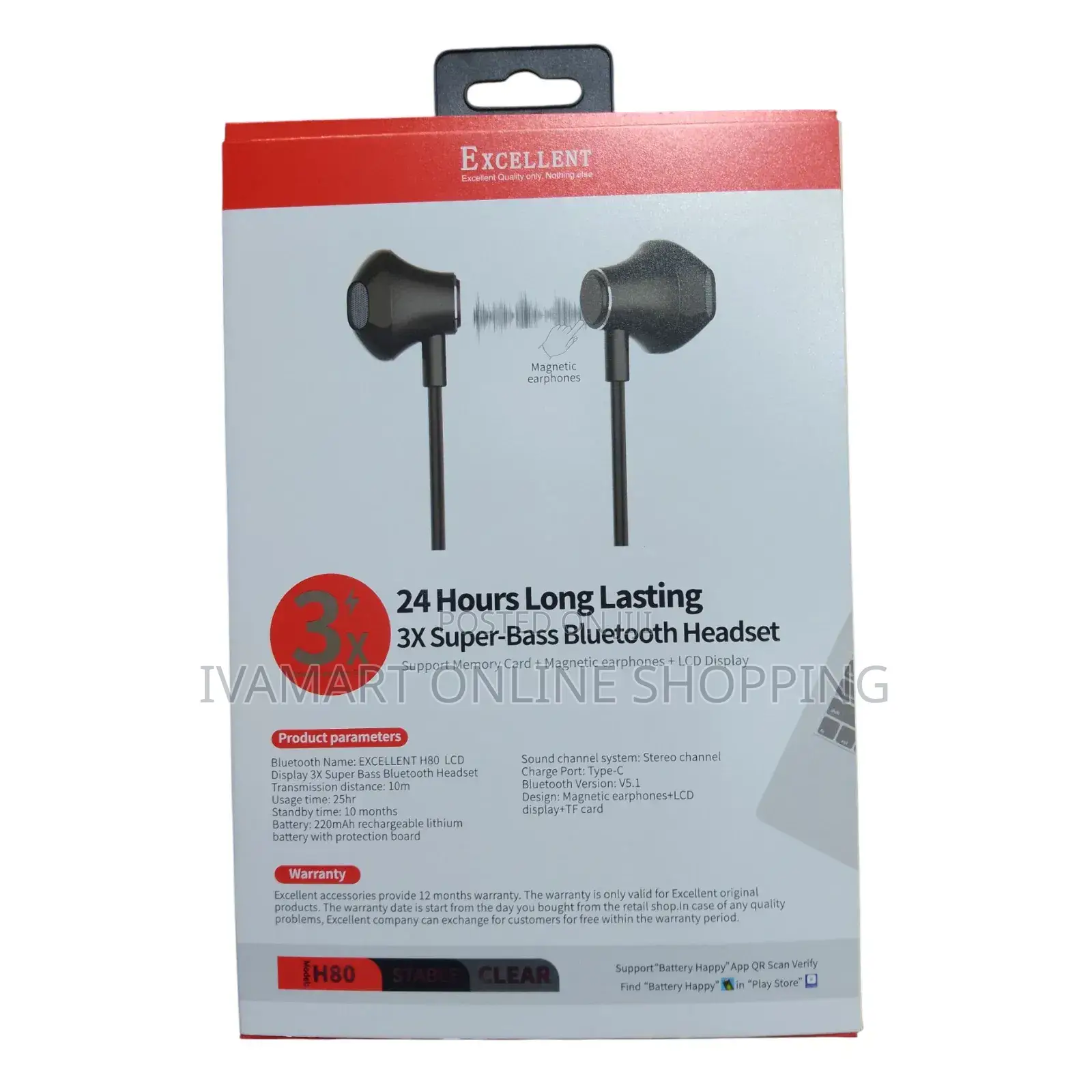 Excellent 3x Super-Bass Neckband Headset - 24 HRS Battery