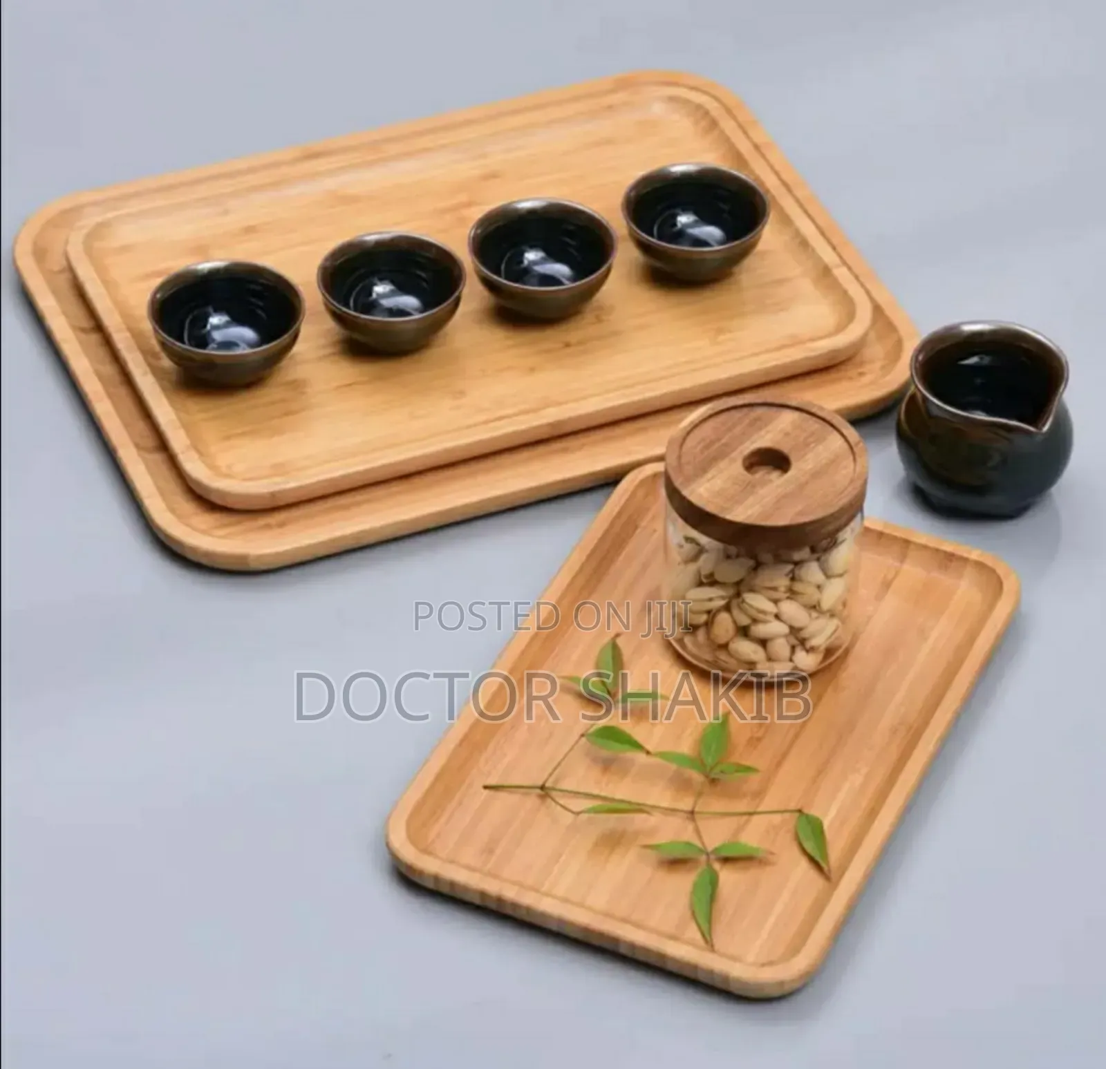 Quality Bamboo Tray Set - 3pcs