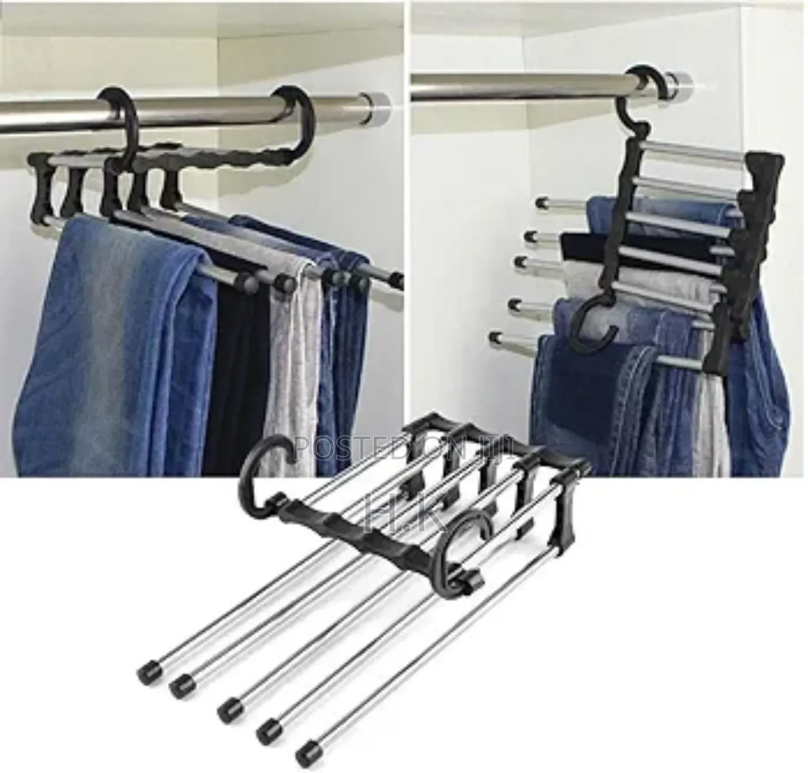 5-in-1 Multi-Layer Stainless Steel Pants Hanger.