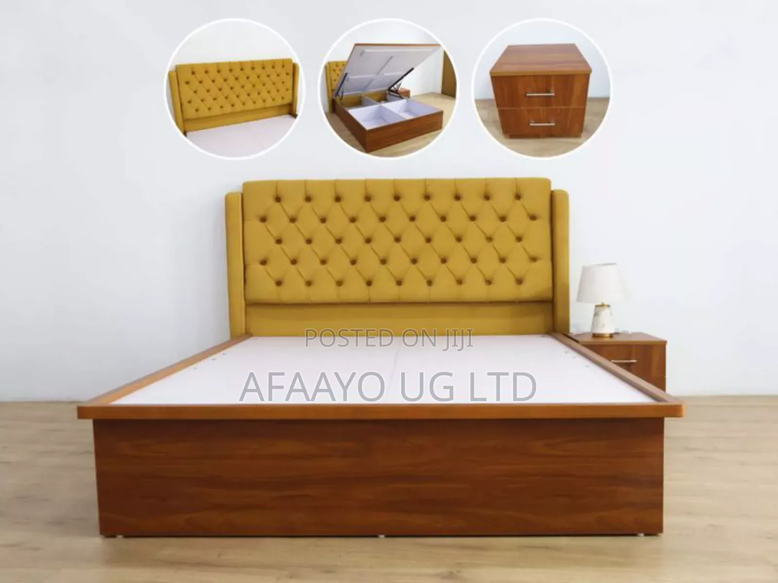 Cushioned Wooden Bed