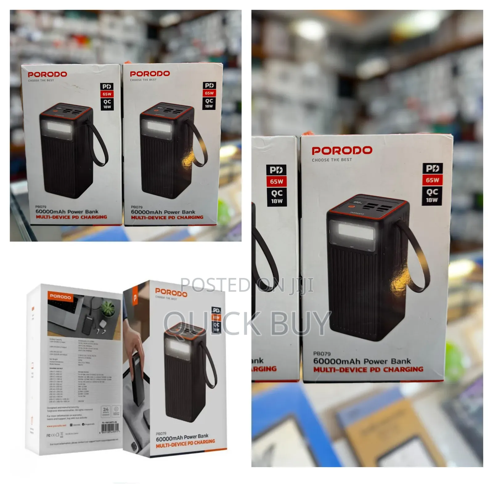 Porodo 60000mah High Capacity Power Bank