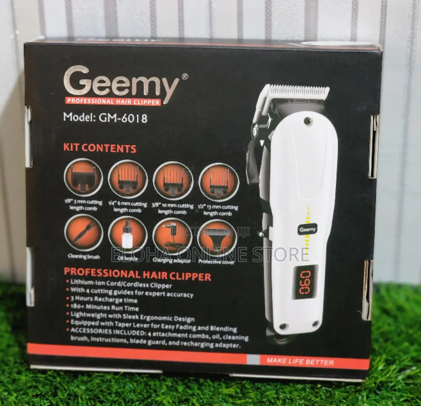 Geemy 6018 Stainless Steel Blade Rechargeable Clipper