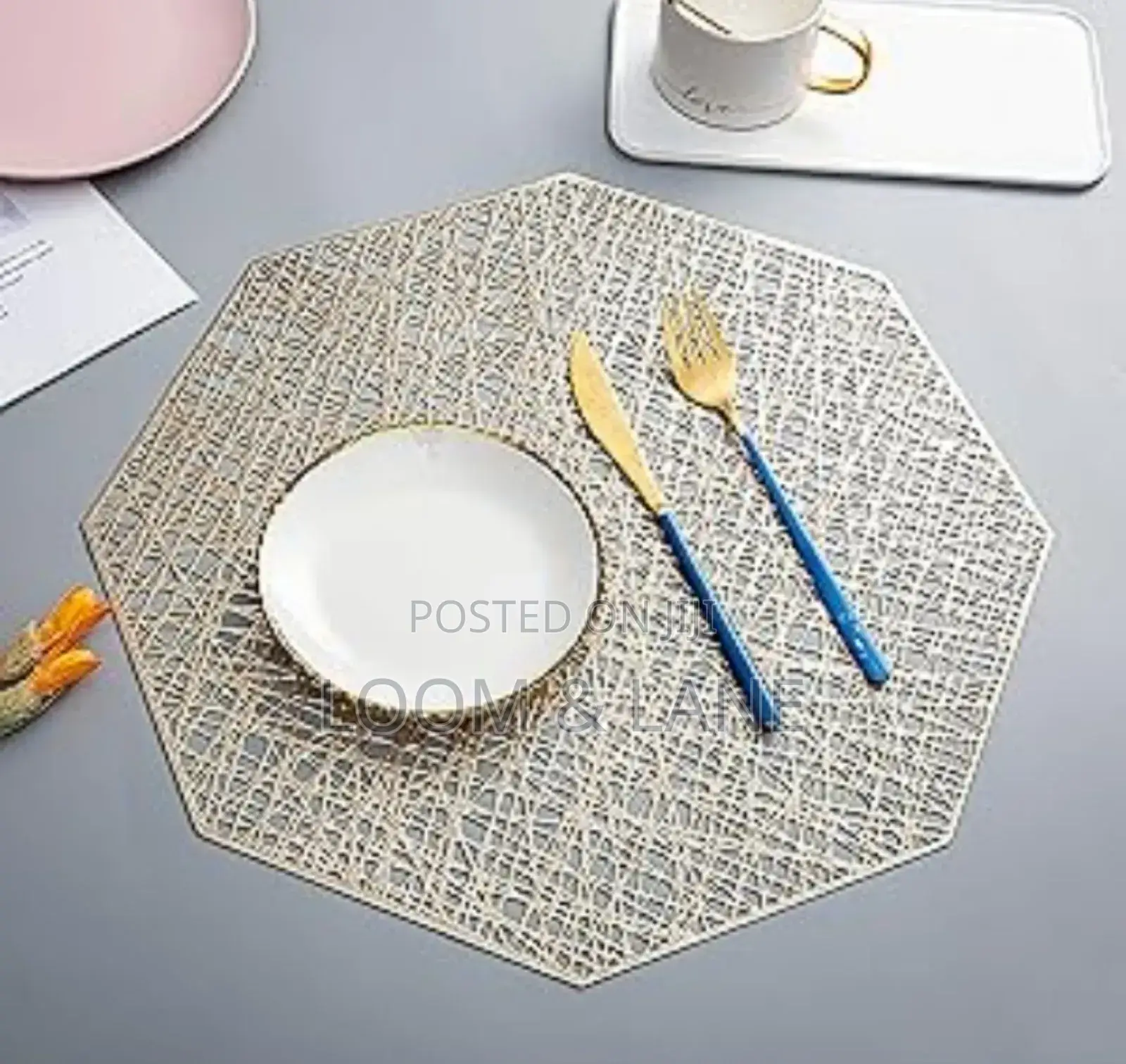 Set of 6 Octagonal Shaped Non Slip Placemats