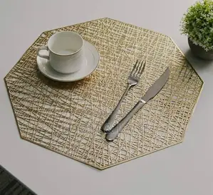 Gold Octagonal Woven Placemats