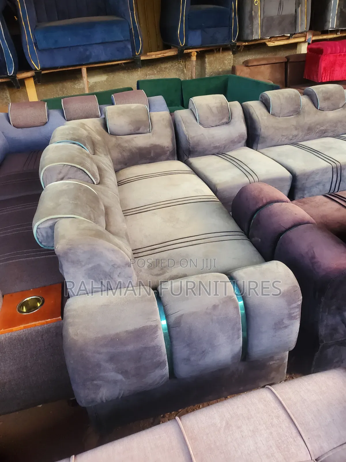 Six Seater Sofa With Silver