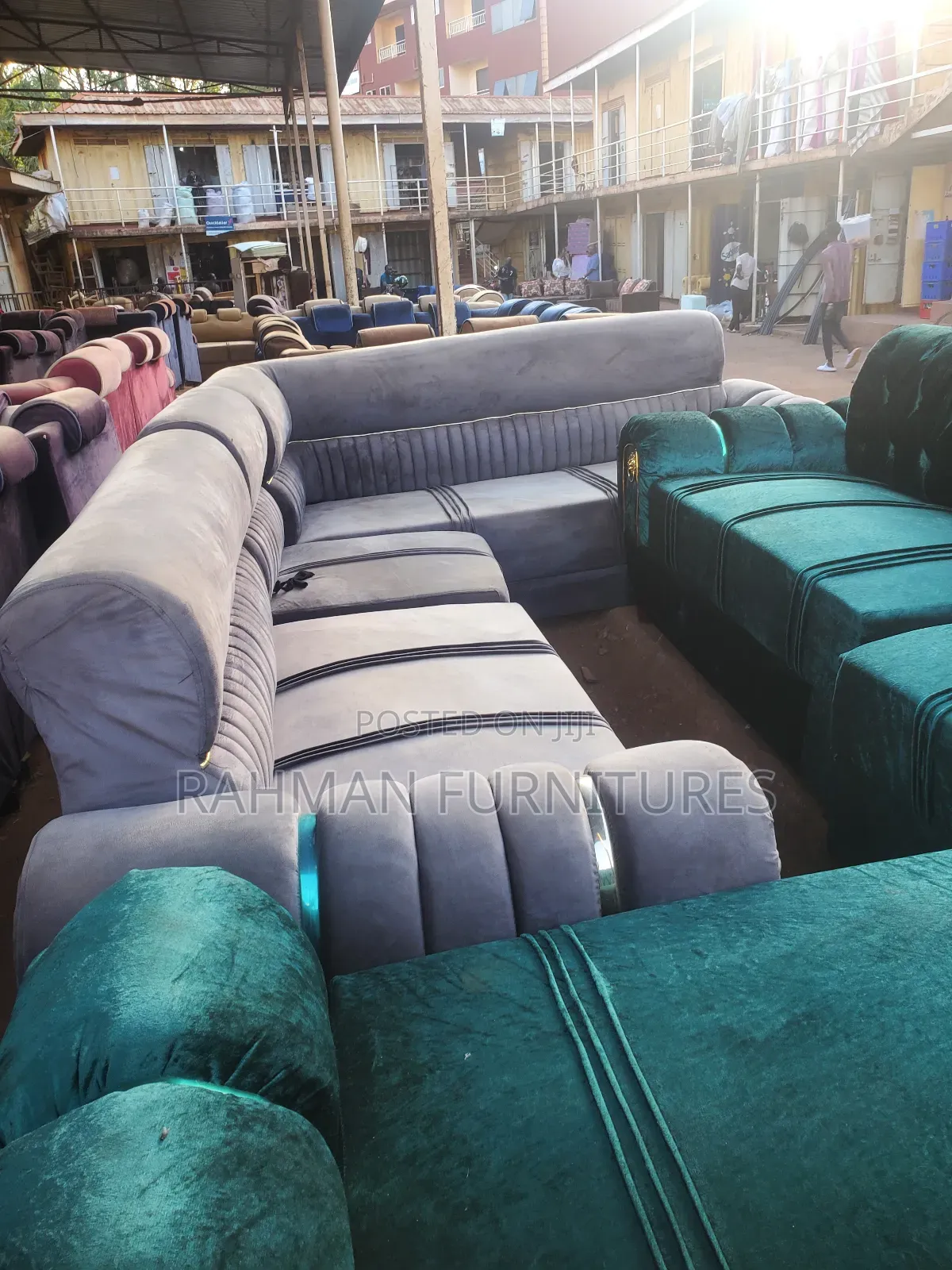 L Sofa Mega Size Green